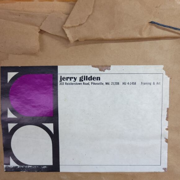 Vintage Framed Enamel on Copper Art Painting Child Flying Red Balloon 14.5x12.5" - Picture 10 of 11